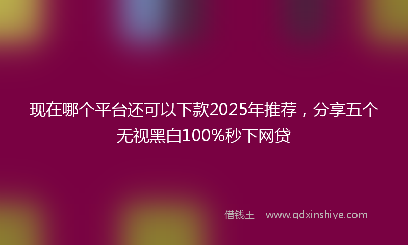 现在哪个平台还可以下款2025年推荐，分享五个无视黑白100%秒下网贷
