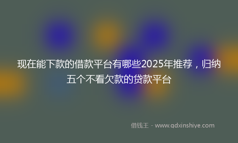 现在能下款的借款平台有哪些2025年推荐，归纳五个不看欠款的贷款平台