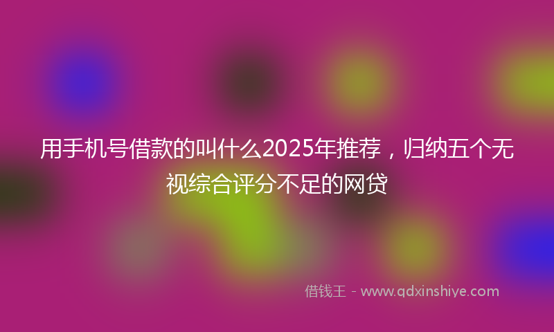 用手机号借款的叫什么2025年推荐，归纳五个无视综合评分不足的网贷