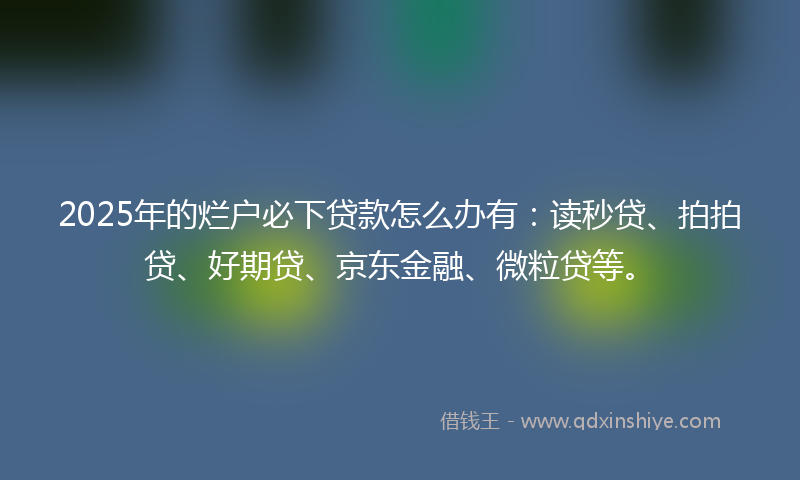 2025年的烂户必下贷款怎么办有：读秒贷、拍拍贷、好期贷、京东金融、微粒贷等。