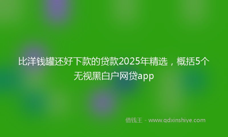 比洋钱罐还好下款的贷款2025年精选，概括5个无视黑白户网贷app
