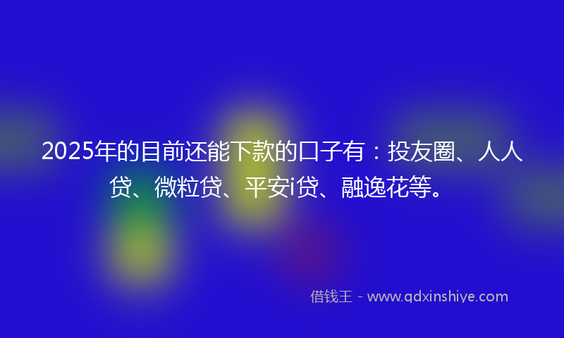 2025年的目前还能下款的口子有：投友圈、人人贷、微粒贷、平安i贷、融逸花等。