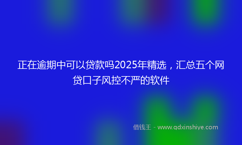 正在逾期中可以贷款吗2025年精选，汇总五个网贷口子风控不严的软件