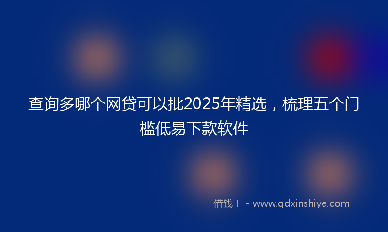 查询多哪个网贷可以批2025年精选，梳理五个门槛低易下款软件
