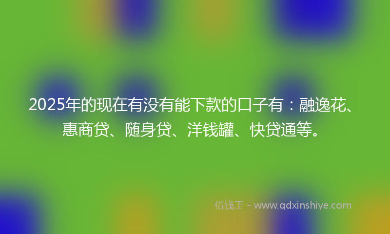 2025年的现在有没有能下款的口子有：融逸花、惠商贷、随身贷、洋钱罐、快贷通等。