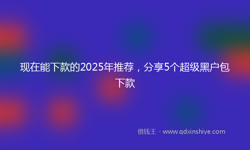现在能下款的2025年推荐，分享5个超级黑户包下款
