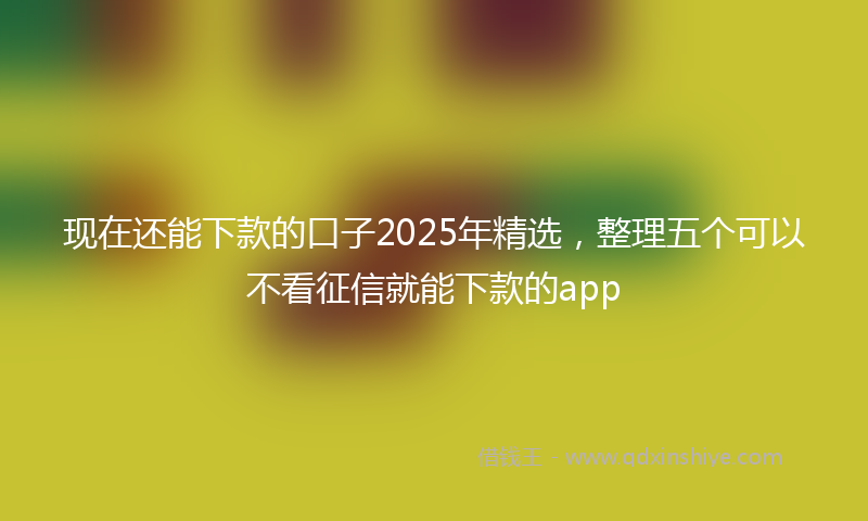 现在还能下款的口子2025年精选，整理五个可以不看征信就能下款的app