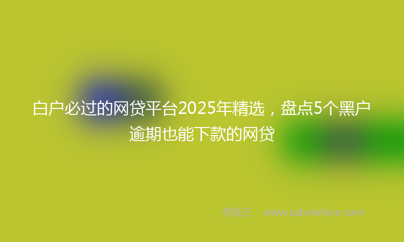 白户必过的网贷平台2025年精选，盘点5个黑户逾期也能下款的网贷