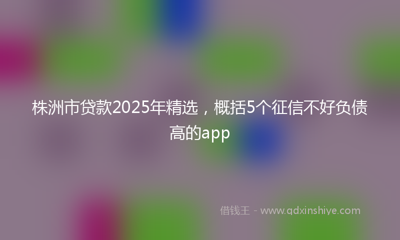 株洲市贷款2025年精选，概括5个征信不好负债高的app