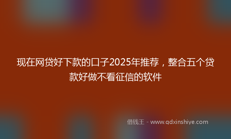 现在网贷好下款的口子2025年推荐，整合五个贷款好做不看征信的软件