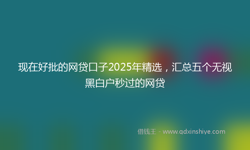 现在好批的网贷口子2025年精选，汇总五个无视黑白户秒过的网贷