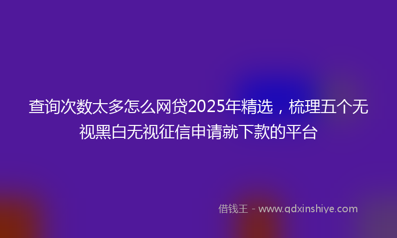 查询次数太多怎么网贷2025年精选，梳理五个无视黑白无视征信申请就下款的平台