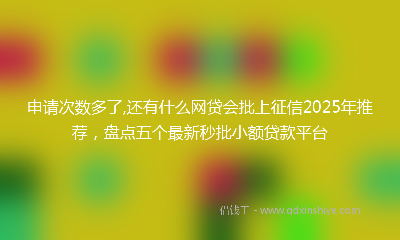 申请次数多了,还有什么网贷会批上征信2025年推荐，盘点五个最新秒批小额贷款平台