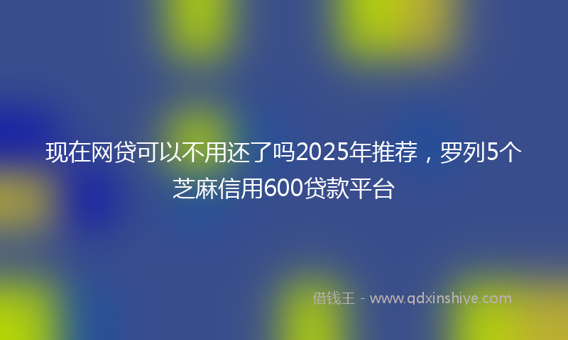 现在网贷可以不用还了吗2025年推荐，罗列5个芝麻信用600贷款平台