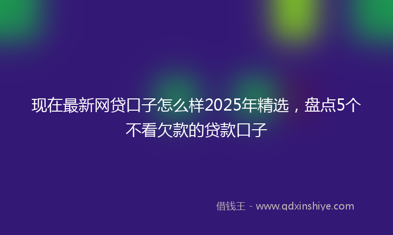 现在最新网贷口子怎么样2025年精选，盘点5个不看欠款的贷款口子