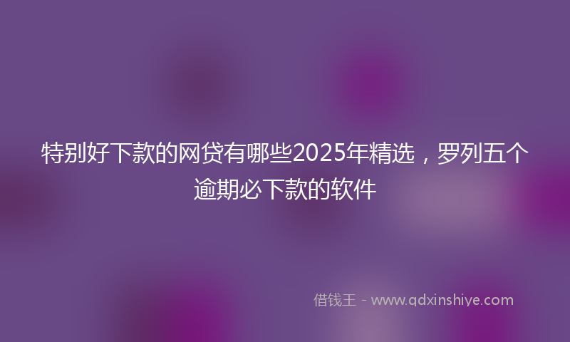 特别好下款的网贷有哪些2025年精选，罗列五个逾期必下款的软件