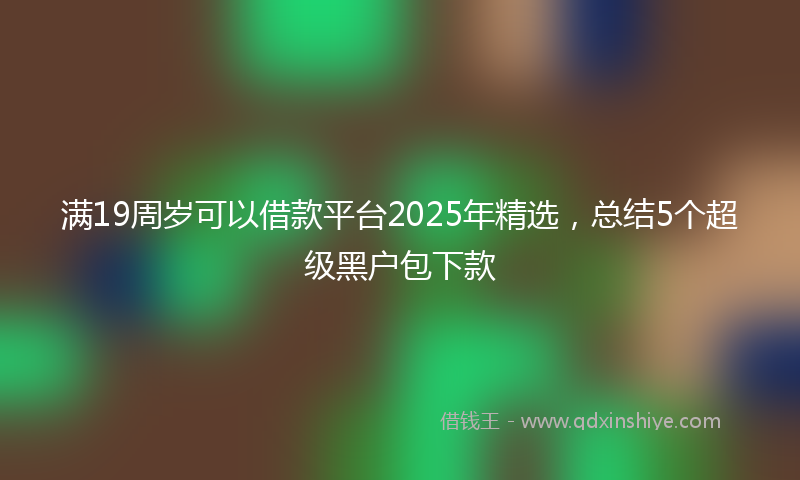 满19周岁可以借款平台2025年精选，总结5个超级黑户包下款