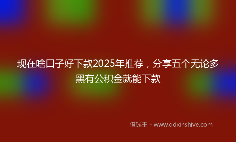 现在啥口子好下款2025年推荐，分享五个无论多黑有公积金就能下款