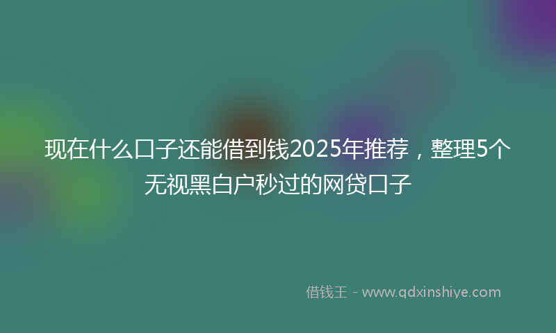 现在什么口子还能借到钱2025年推荐，整理5个无视黑白户秒过的网贷口子