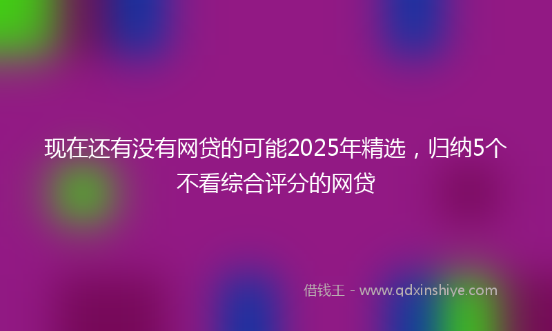 现在还有没有网贷的可能2025年精选，归纳5个不看综合评分的网贷