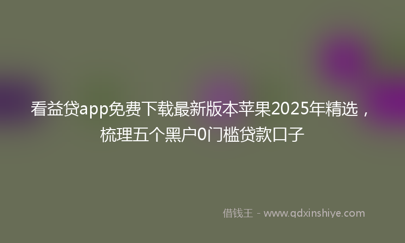 看益贷app免费下载最新版本苹果2025年精选,梳理五个黑户0门槛贷款口子
