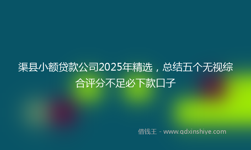渠县小额贷款公司2025年精选，总结五个无视综合评分不足必下款口子