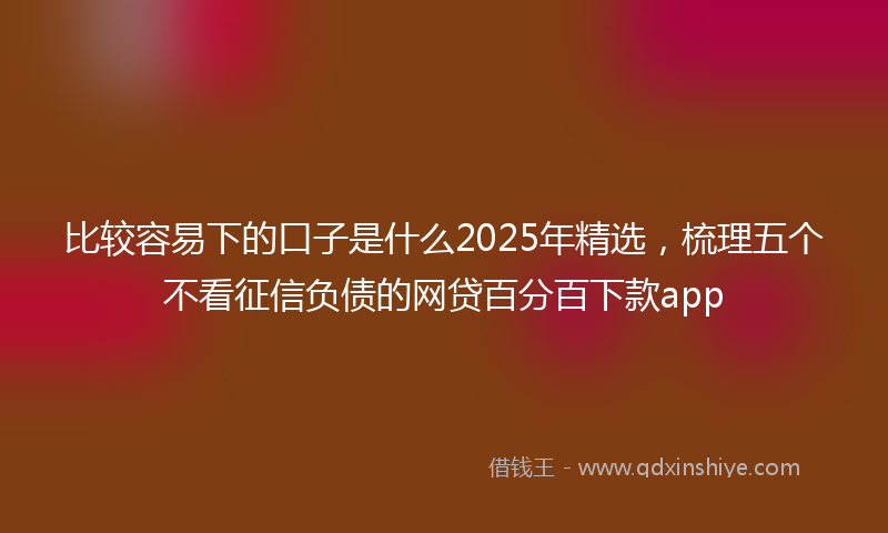 比较容易下的口子是什么2025年精选，梳理五个不看征信负债的网贷百分百下款app