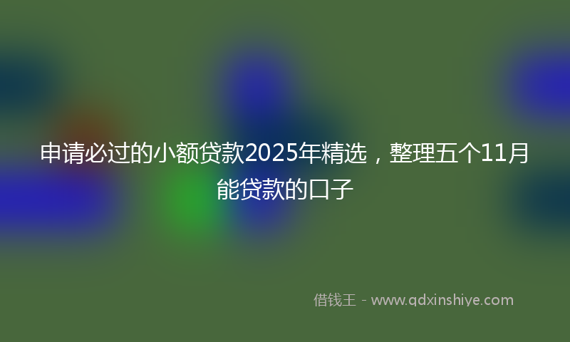 申请必过的小额贷款2025年精选，整理五个11月能贷款的口子