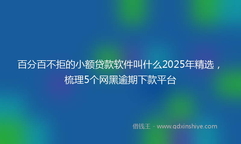 百分百不拒的小额贷款软件叫什么2025年精选，梳理5个网黑逾期下款平台