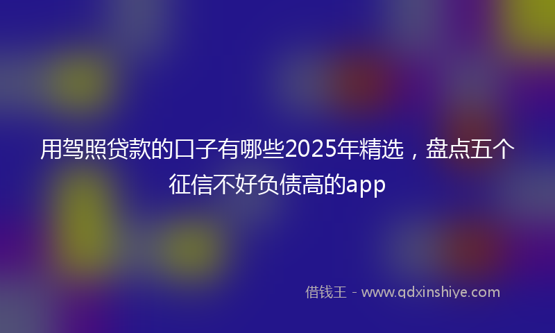 用驾照贷款的口子有哪些2025年精选，盘点五个征信不好负债高的app