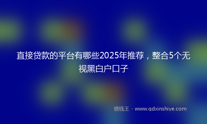 直接贷款的平台有哪些2025年推荐，整合5个无视黑白户口子