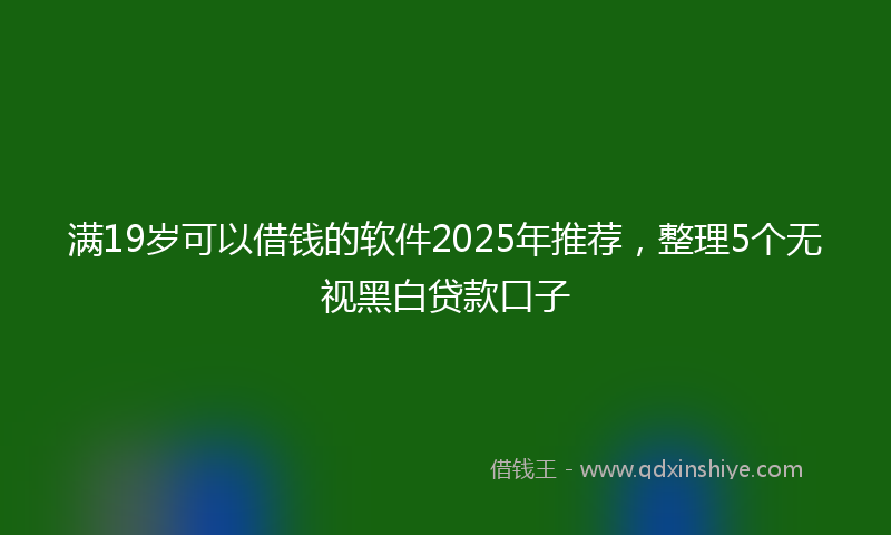 满19岁可以借钱的软件2025年推荐，整理5个无视黑白贷款口子