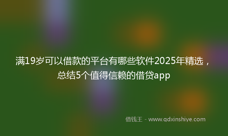 满19岁可以借款的平台有哪些软件2025年精选，总结5个值得信赖的借贷app