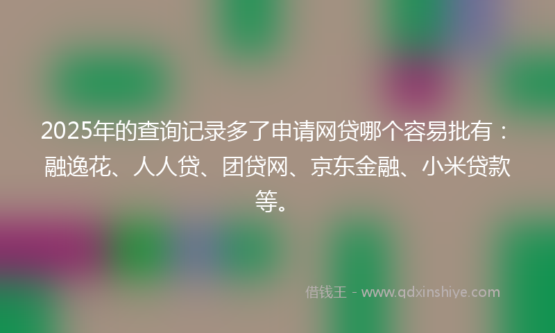 2025年的查询记录多了申请网贷哪个容易批有：融逸花、人人贷、团贷网、京东金融、小米贷款等。