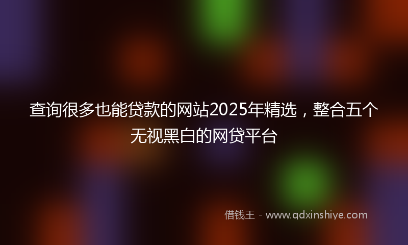 查询很多也能贷款的网站2025年精选，整合五个无视黑白的网贷平台