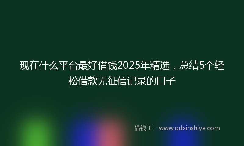 现在什么平台最好借钱2025年精选，总结5个轻松借款无征信记录的口子