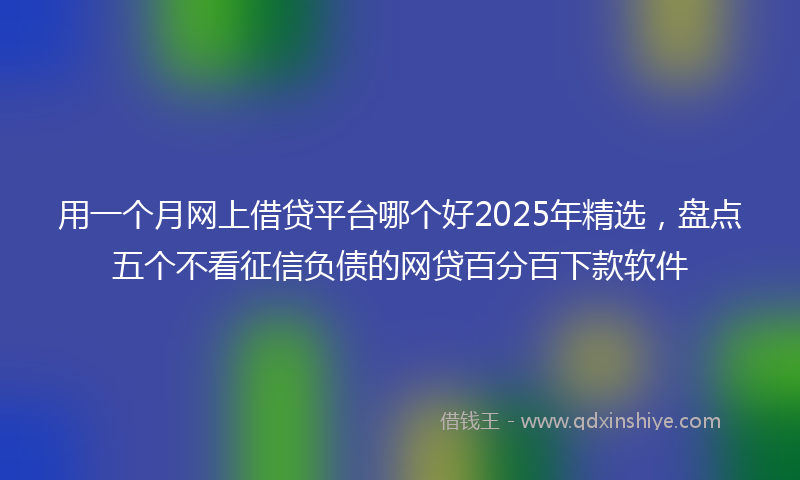 用一个月网上借贷平台哪个好2025年精选，盘点五个不看征信负债的网贷百分百下款软件