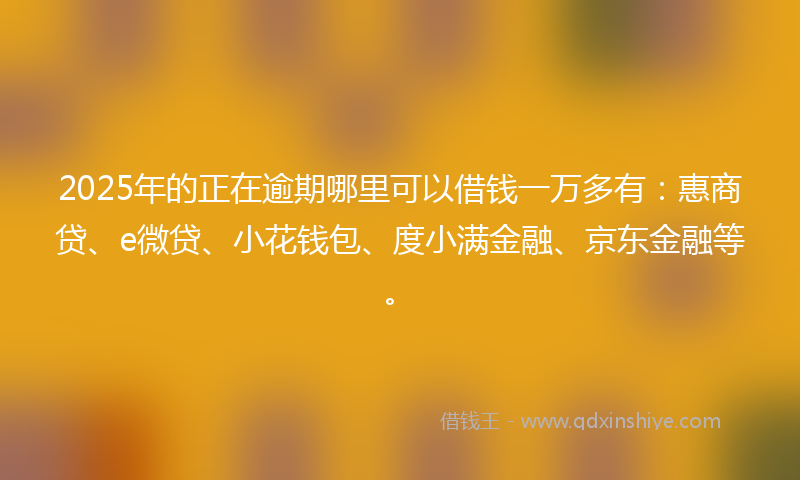 2025年的正在逾期哪里可以借钱一万多有：惠商贷、e微贷、小花钱包、度小满金融、京东金融等。