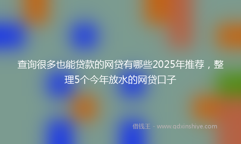 查询很多也能贷款的网贷有哪些2025年推荐，整理5个今年放水的网贷口子