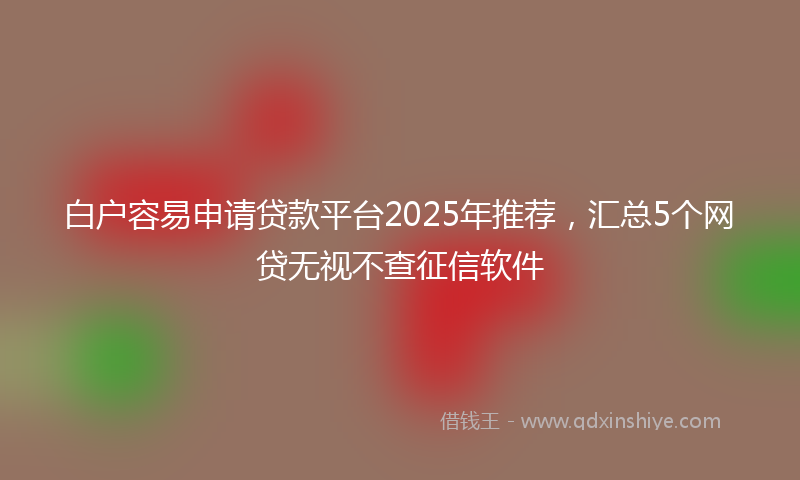 白户容易申请贷款平台2025年推荐，汇总5个网贷无视不查征信软件