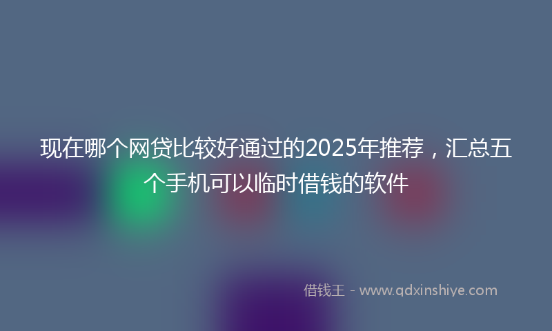现在哪个网贷比较好通过的2025年推荐，汇总五个手机可以临时借钱的软件