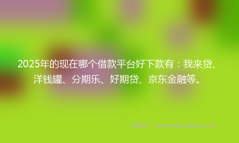 2025年的现在哪个借款平台好下款有：我来贷、洋钱罐、分期乐、好期贷、京东金融等。