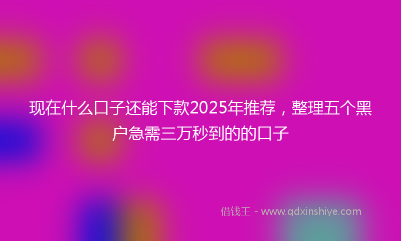 现在什么口子还能下款2025年推荐，整理五个黑户急需三万秒到的的口子