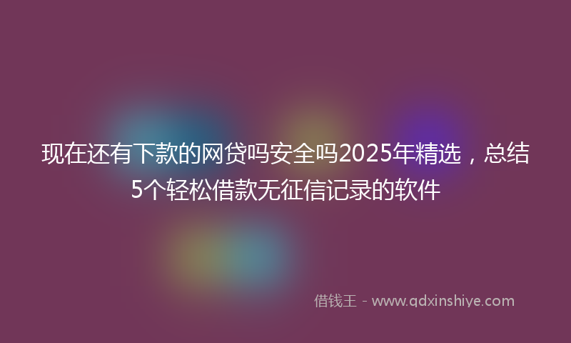现在还有下款的网贷吗安全吗2025年精选，总结5个轻松借款无征信记录的软件