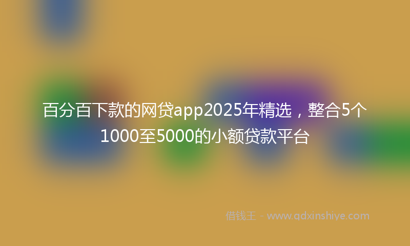 百分百下款的网贷app2025年精选，整合5个1000至5000的小额贷款平台