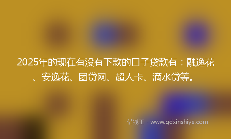 2025年的现在有没有下款的口子贷款有：融逸花、安逸花、团贷网、超人卡、滴水贷等。