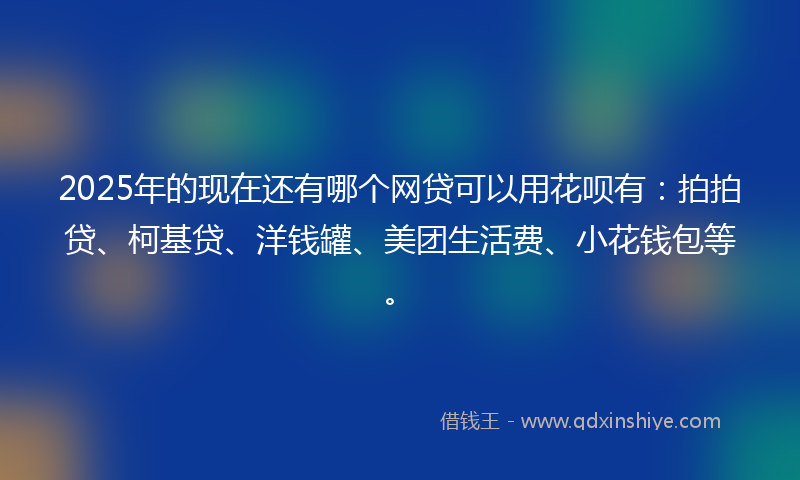 2025年的现在还有哪个网贷可以用花呗有:拍拍贷、柯基贷、洋钱罐、美团生活费、小花钱包等。