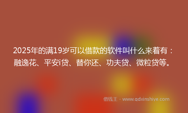 2025年的满19岁可以借款的软件叫什么来着有：融逸花、平安i贷、替你还、功夫贷、微粒贷等。