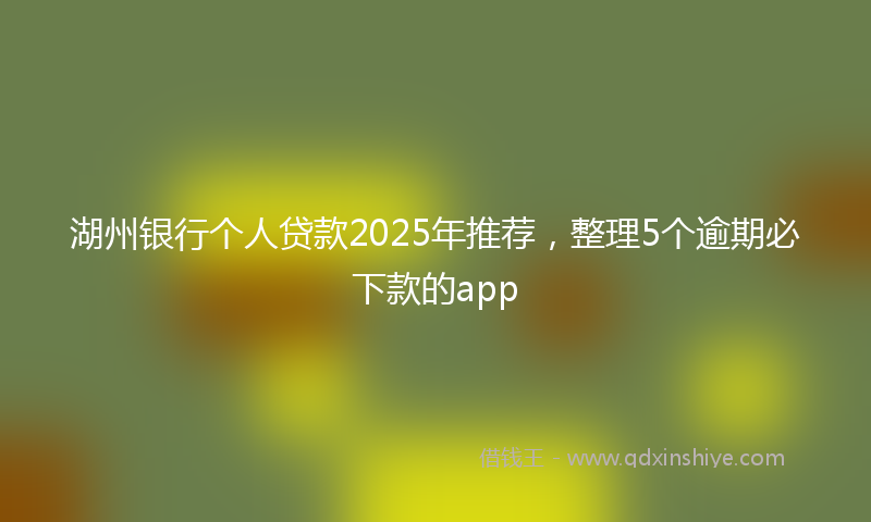 湖州银行个人贷款2025年推荐，整理5个逾期必下款的app