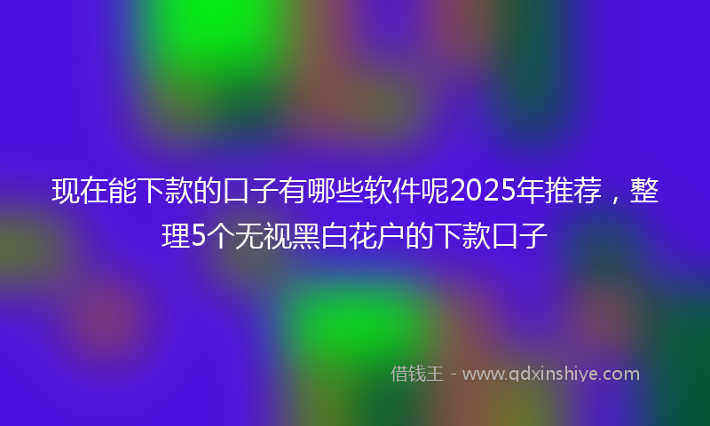 现在能下款的口子有哪些软件呢2025年推荐，整理5个无视黑白花户的下款口子